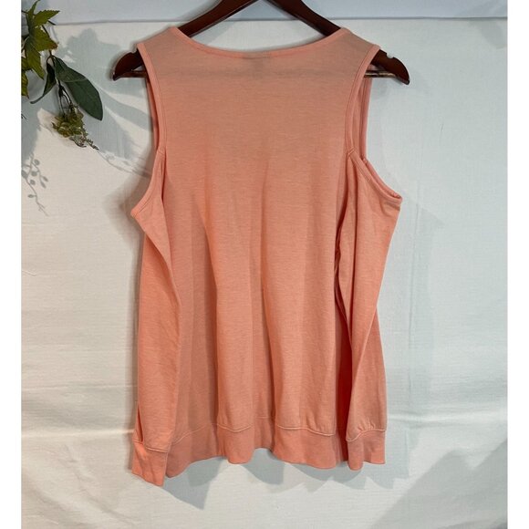 Torrid Women's Peach Racerback Tank Top Size 0 Polyester Rayon Blend - Picture 2 of 13